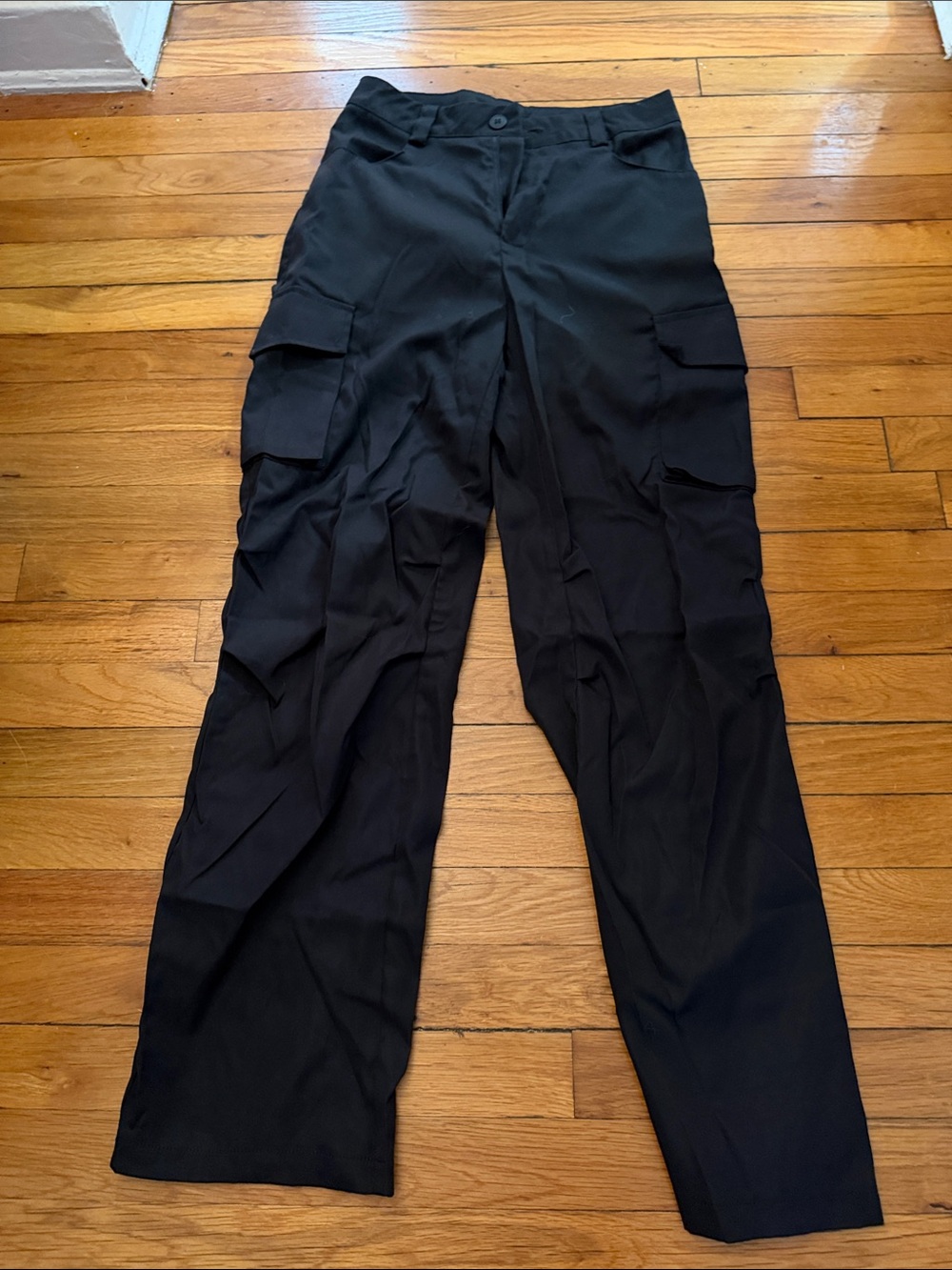 SHEIN Black Wide-Leg Cargo Pants